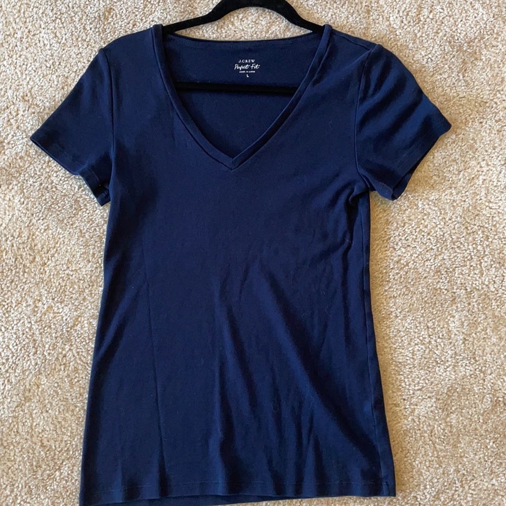 🍉 J.CREW PERFECT FIT TSHIRT NAVY BLUE GOOD USED CONDITION
